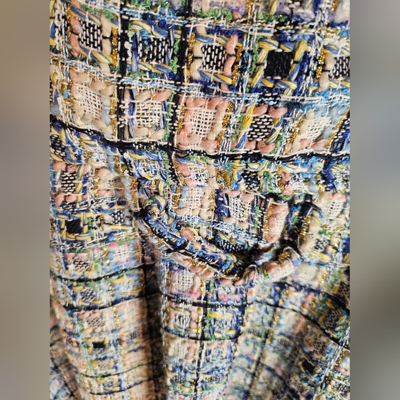 MNML Raw Edge Flannel Button Shirt - Blue/White Size Mens Medium - Picture 3 of 6